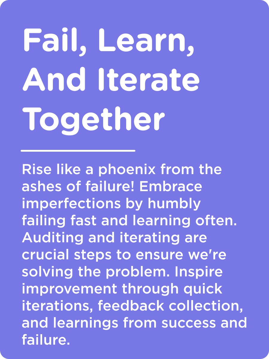 Principle card reading Fail, Learn, And Iterate Together